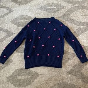 Francesca's navy with pink dots oversized sweater